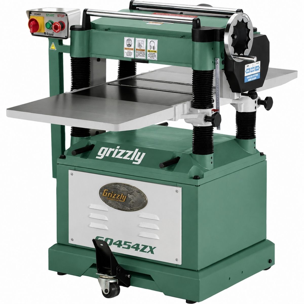 Cepilladora para madera de 20" y 5 HP con cabezal de corte en espiral Grizzly G0454ZX