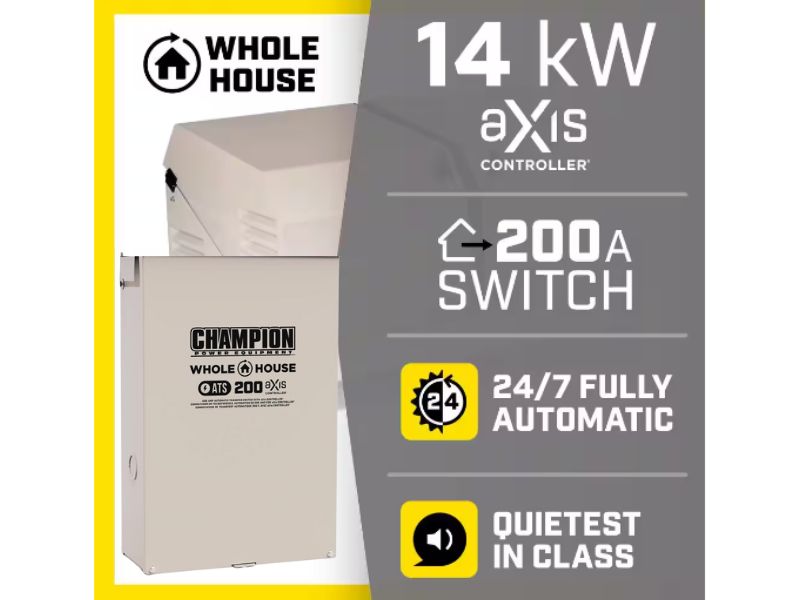 Generador de reserva a GN y GLP de 14000 Watts - 14 KW con interruptor de 200A Champion