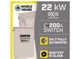 Generador de reserva a GN y GLP de 22000 Watts - 22 KW con interruptor de 200A Champion