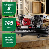 Compresor de aire con ruedas tipo carretilla a gasolina 8 galones Metabo HPT EC2510E
