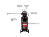 Compresor de aire eléctrico vertical portátil sin aceite de 20 galones y 200 PSI Husky