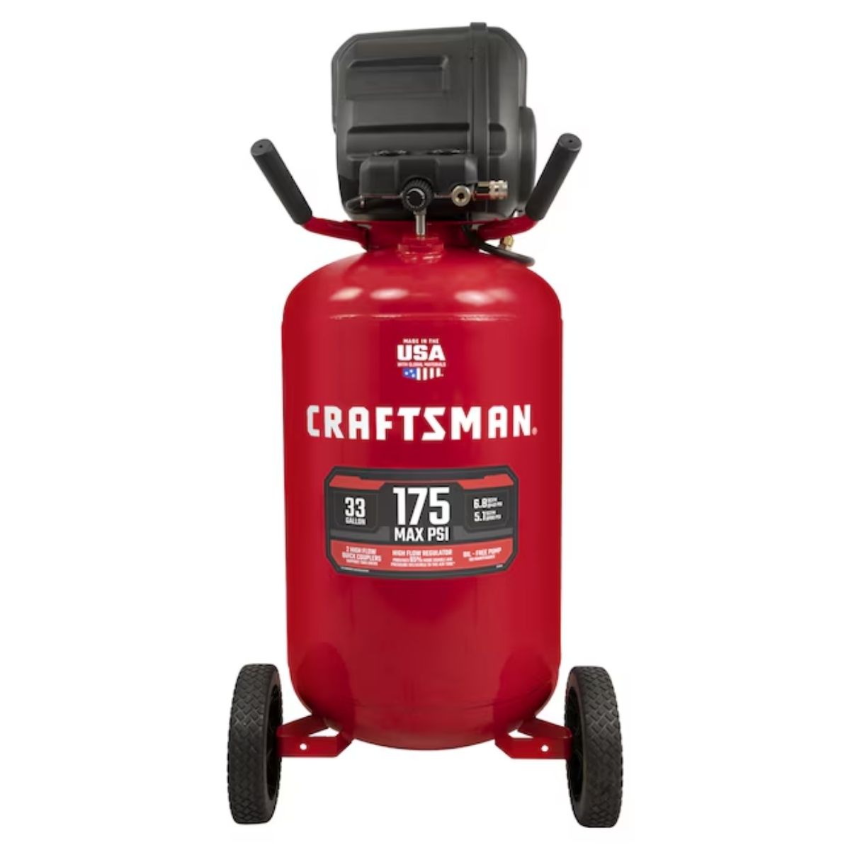 Compresor de aire vertical eléctrico portátil de 33 GAL/ 125 Lt y 175 psi Craftsman CMXECXM331