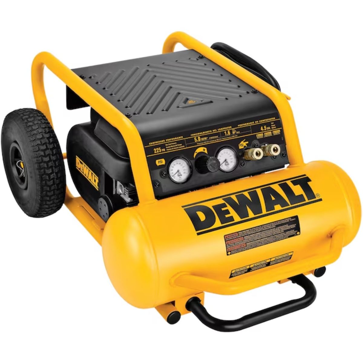 Compresor de aire eléctrico portátil horizontal de 4.5 galones y 225 PSI Dewalt  D55146
