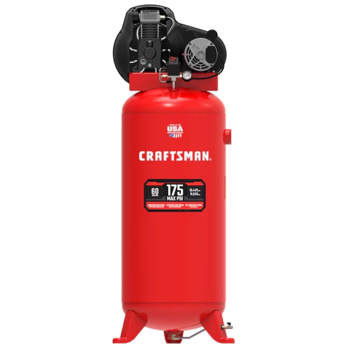 Compresor de aire vertical eléctrico de 60 galones y 175 PSI Craftsman CMXECXM601
