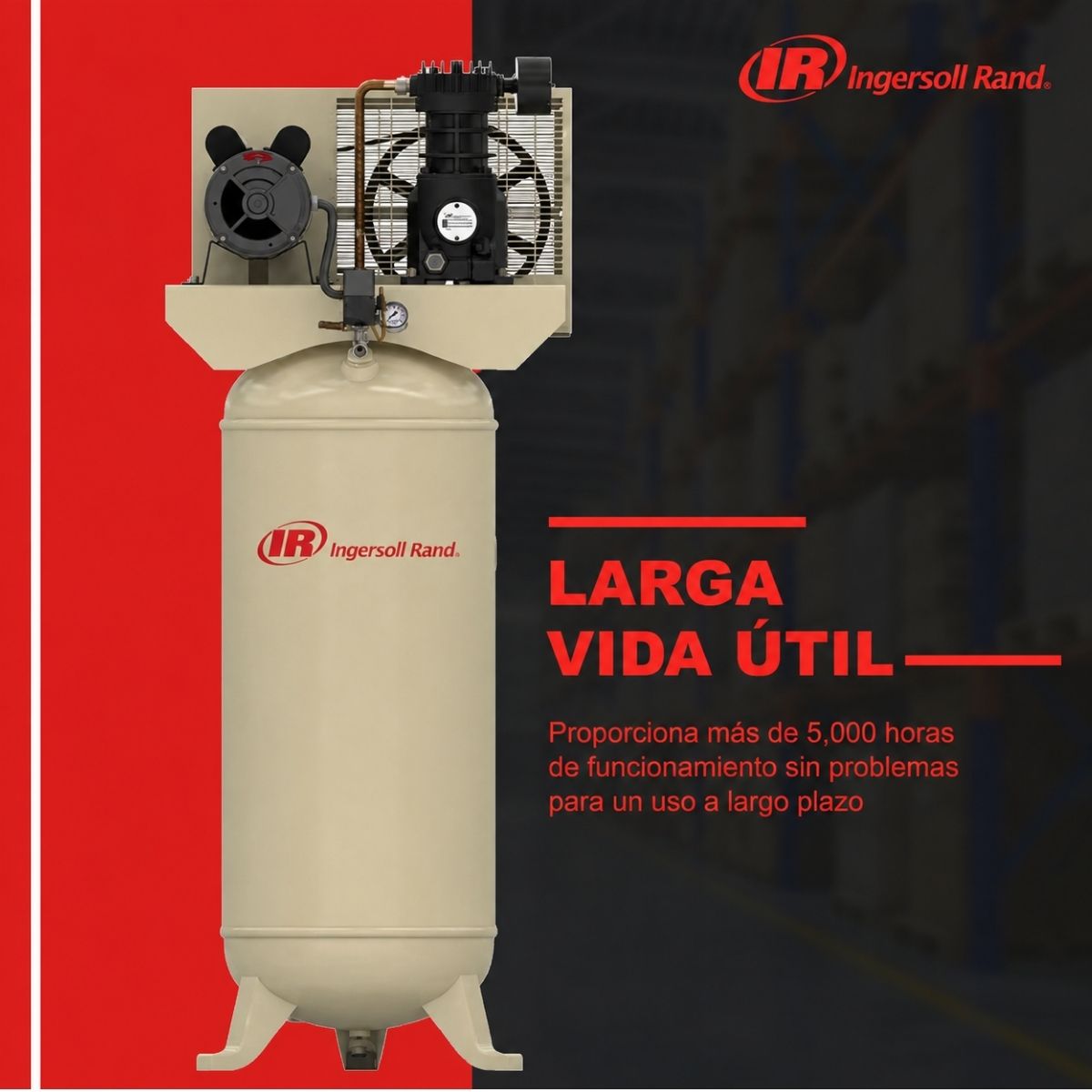 Compresor de aire vertical estacionario de 60 Gal y 135 PSI 230 V Ingersoll Rand SS3L3