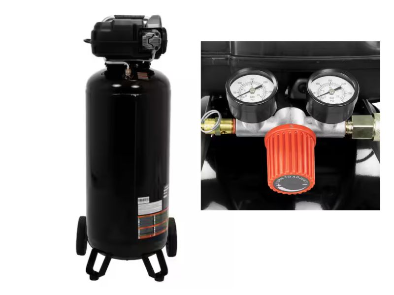 Compresor de aire eléctrico vertical portátil sin aceite de 20 galones y 200 PSI Husky