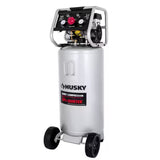 Compresor de aire vertical portatil silencioso de 27 gal y 165 Psi Husky