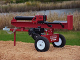 Cortadora de leña troncos horizontal y vertical de 27 ton con motor Briggs & Stratton de 6.5 HP Boss Industrial