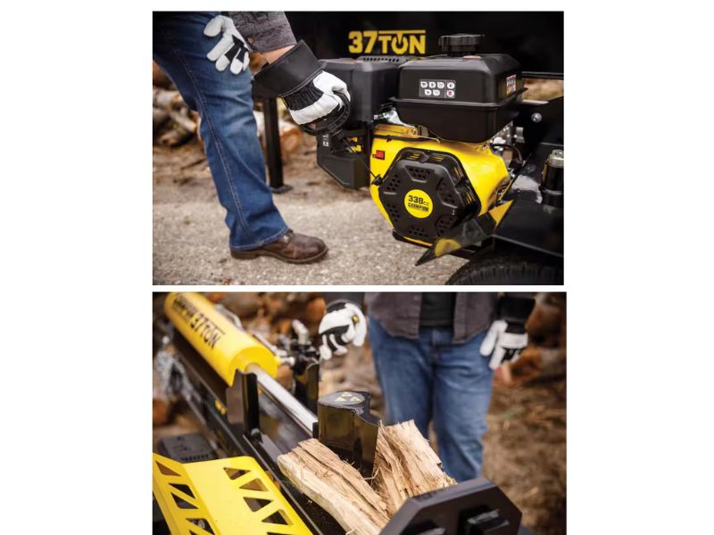 Cortadora de leña partidor de troncos de 37 Ton 338 cc vertical/horizontal Champion