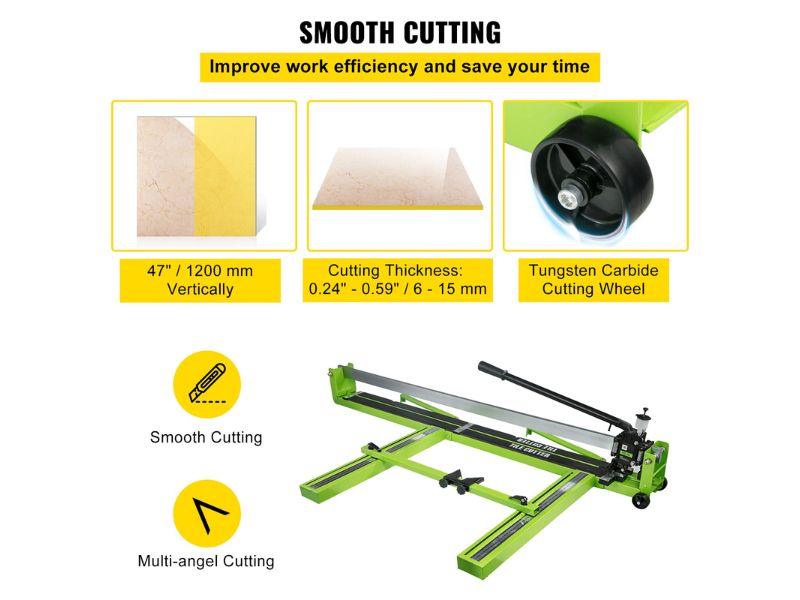 Cortadora manual de azulejo loseta con riel sólido para corte preciso de 120 cm o 1.20 m VEVOR