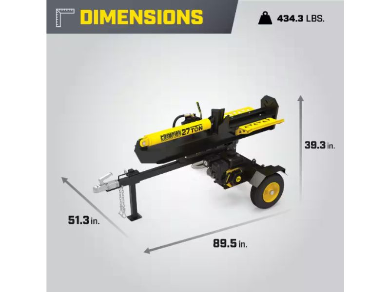 Cortadora de leña troncos horizontal y vertical de 27 Ton 224 cc con retorno automático Champion