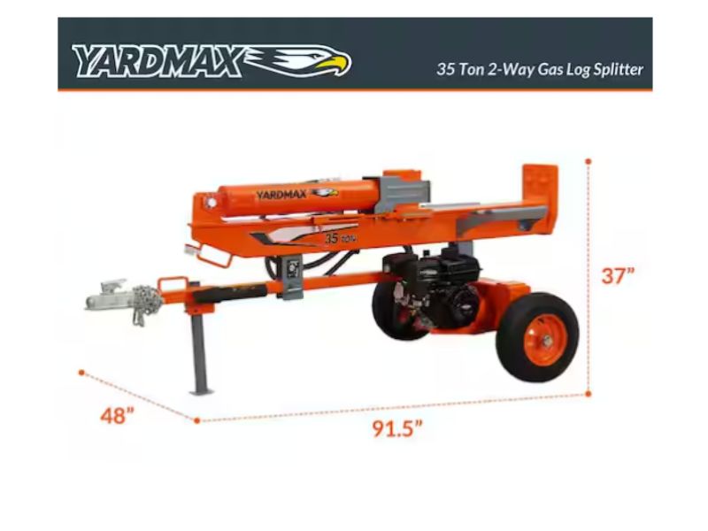 Cortadora de leña y troncos de 35 ton con motor briggs & stratton CR950 Yardmax YU3666