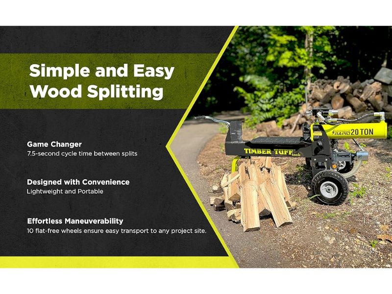 Cortadora de leña y troncos a gasolina de 20 ton y 7 HP Timbertuff