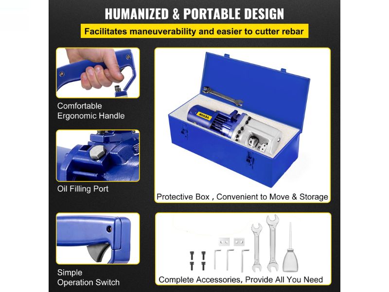 Cortadora de varilla y barras de refuerzo eléctrica portátil de 1" 25 mm Vevor RC-25