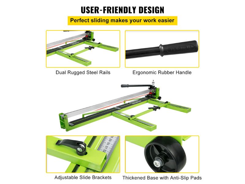Cortadora manual de azulejo loseta con riel sólido para corte preciso de 120 cm o 1.20 m VEVOR
