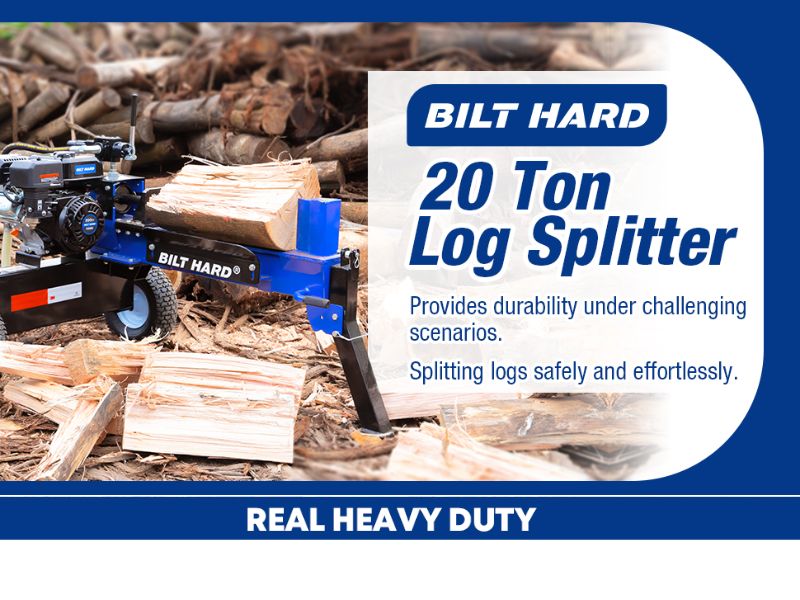 Cortadora de troncos leña de 20 ton con motor OHV 7 HP 209 CC Bilt hard