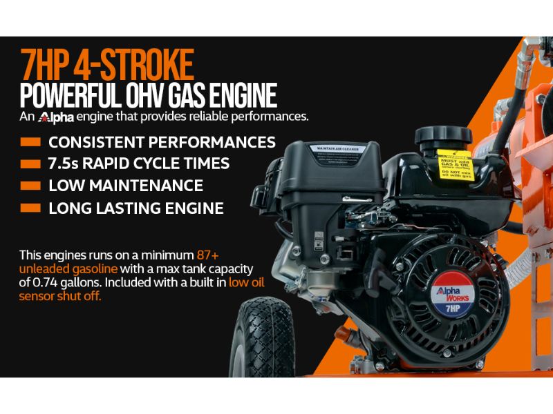 Cortadora de leña y troncos de 20 Ton motor 7 hp Superhandy GUO077