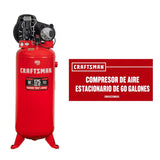 Compresor de aire vertical eléctrico de 60 galones y 175 PSI Craftsman CMXECXM601