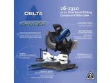 Sierra ingletadora compuesta de doble bisel de 10" Delta Cruzer 26-2310