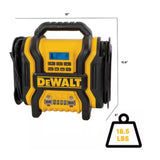 Arrancador portatil 3 en 1 de 2000 amp con compresor digital, USB y batería externa de CA Dewalt DXAEPS14