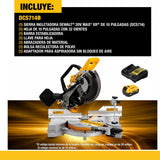 Sierra de inglete inalambrica de 10" doble bisel 20V XR Dewalt DCS714B + bateria 5AH