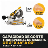 Sierra ingletadora compuesta deslizante de doble bisel de 12" DeWalt DWS779