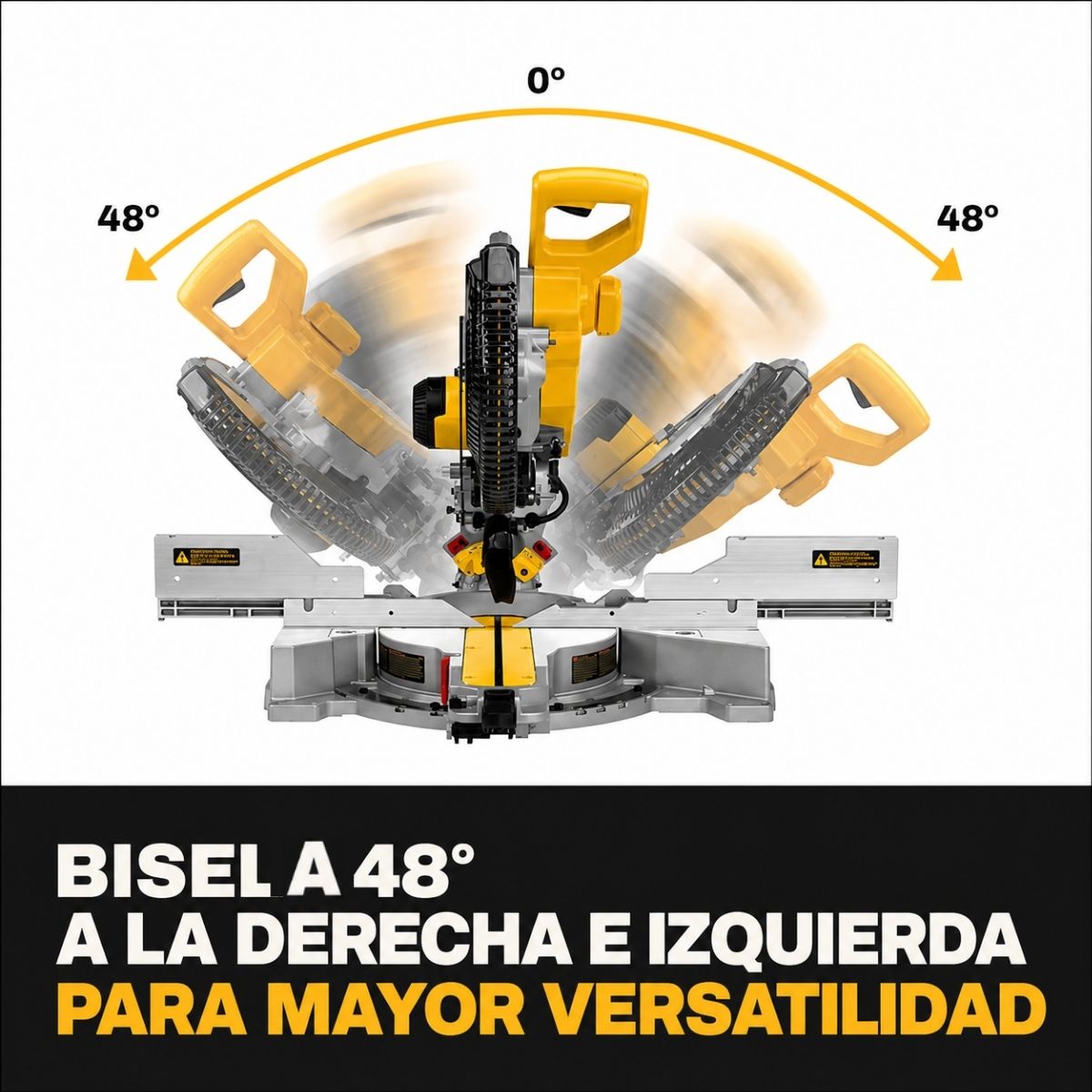 Sierra ingletadora compuesta deslizante de doble bisel de 12" DeWalt DWS779