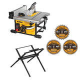 Sierra de mesa portatil de 8-1/4" con soporte Dewalt DWE7485WS + 3 discos extra de 24, 40 y 60 dientes