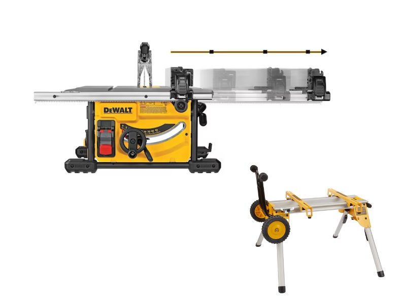 Sierra de banco portátil Dewatl de 8-1/4" con soporte rodante Dewalt DW7440RS