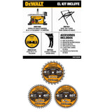 Sierra de mesa portatil de 8-1/4" con soporte Dewalt DWE7485WS + 3 discos extra de 24, 40 y 60 dientes