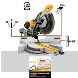 Sierra ingletadora compuesta deslizante de doble bisel de 12" DeWalt DWS779
