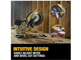 Sierra de inglete de doble bisel telescopica inhalambrica de 12" incluye cargador y pila Dewalt DCS785B