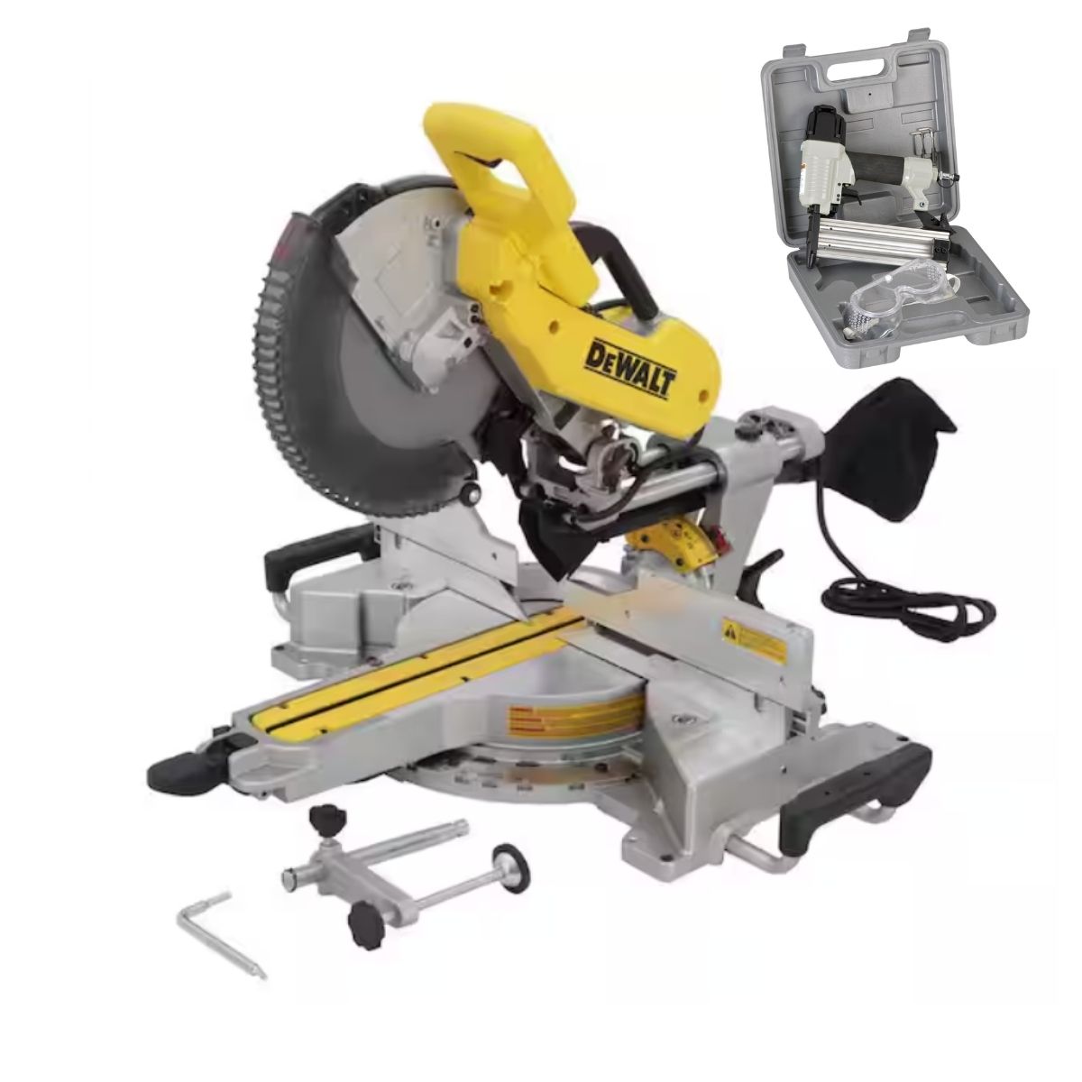 SIerra de inglete de 12" doble bisel Dewalt DWS779 + Clavadora shop Fox Cal 18 W1774