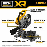 Sierra de inglete inalambrica de 10" doble bisel 20V XR Dewalt DCS714B + bateria 5AH