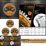 Sierra de mesa portatil de 8-1/4" con soporte Dewalt DWE7485WS + 3 discos extra de 24, 40 y 60 dientes