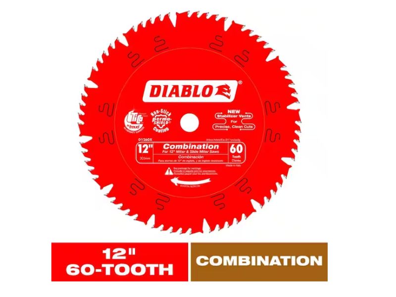 Diablo disco de corte de madera para sierra circular de 12" x 60 dientes D1260X