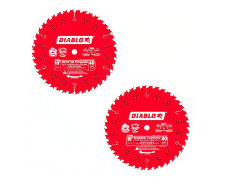 2 discos de corte para sierra circular de 10" x 40 dientes DIABLO D104040VP