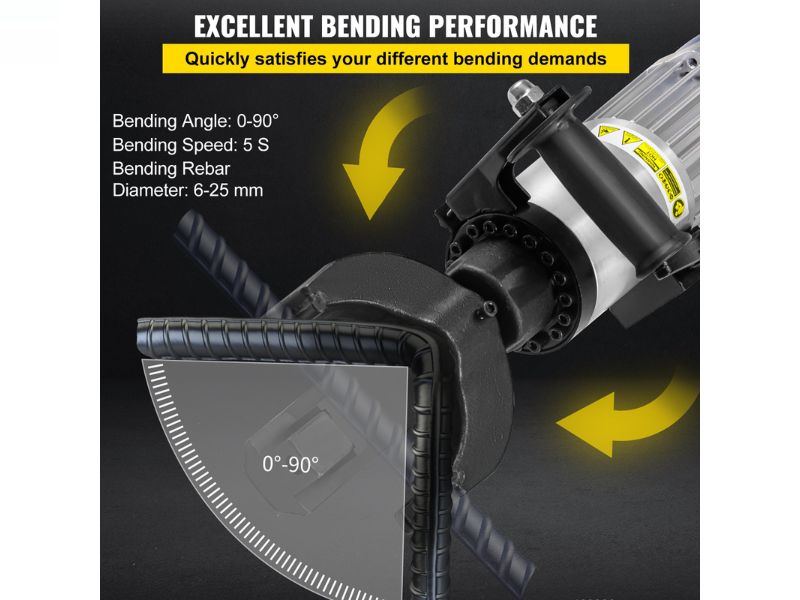 Dobladora de varilla y barras de refuerzo eléctrica portátil de 1" 25 mm Vevor STGJWQJD25