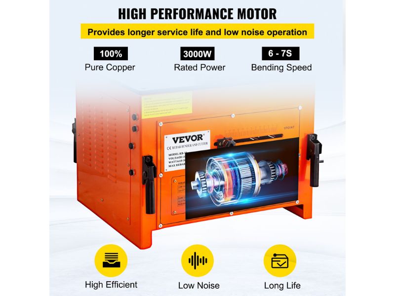 Dobladora de varilla y barras de refuerzo de hasta 1-1/4" 32 mm 3000W VEVOR