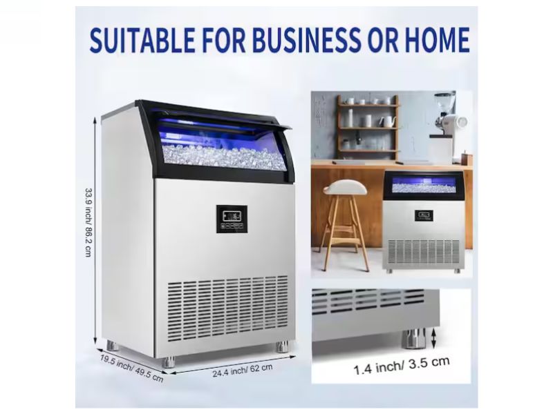 Maquina de hielo comercial de 360 lbs/24 hrs 163 Kgs/dia Velivi