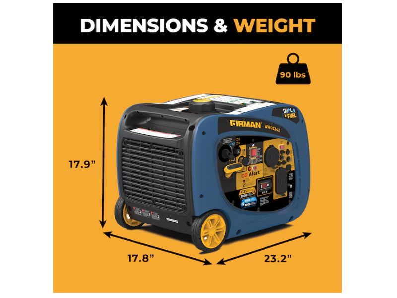 Generador inverter de combustible dual portatil de 4125W Firman WH03342