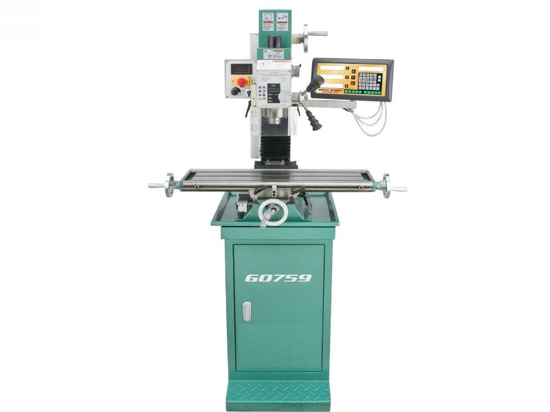 Taladro fresadora de 7" x 27" y 1 HP con soporte y lectura digital Grizzly G0759