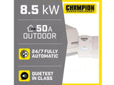 Generador de reserva a GN y GLP de 8500 Watts - 8.5 KW con interruptor de 50A Champion