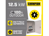 Generador de reserva a GN y GLP de 12500 Watts - 12.5 KW con interruptor de 100A Champion