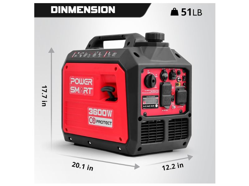 Generador inverter portatil a gasolina 3600 Watts PowerSmart