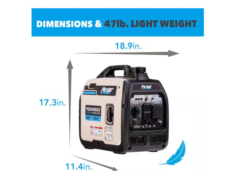 Generador inverter portatil a gasolina de 4000 watts Pulsar PGD40ISCO