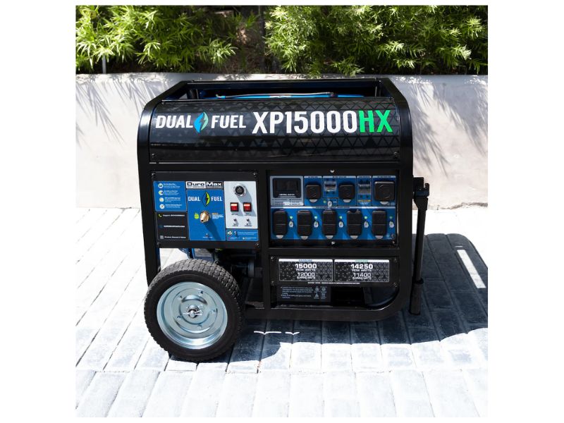 Generador portátil de combustible dual gasolina y propano de 15000 Watts DuroMax XP15000HX