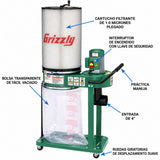Colector de polvo para madera de cartucho de 1 HP Grizzly G0583Z