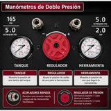 Compresor de aire vertical portatil silencioso de 27 gal y 165 Psi Husky