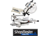 Sierra de inglete deslizante de un bisel de 12" y 15 Amp con guía laser Delta Shopmaster S26-272L
